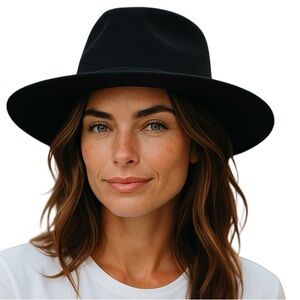Lack of Color Black Australian Wool Fedora Hat S NEW